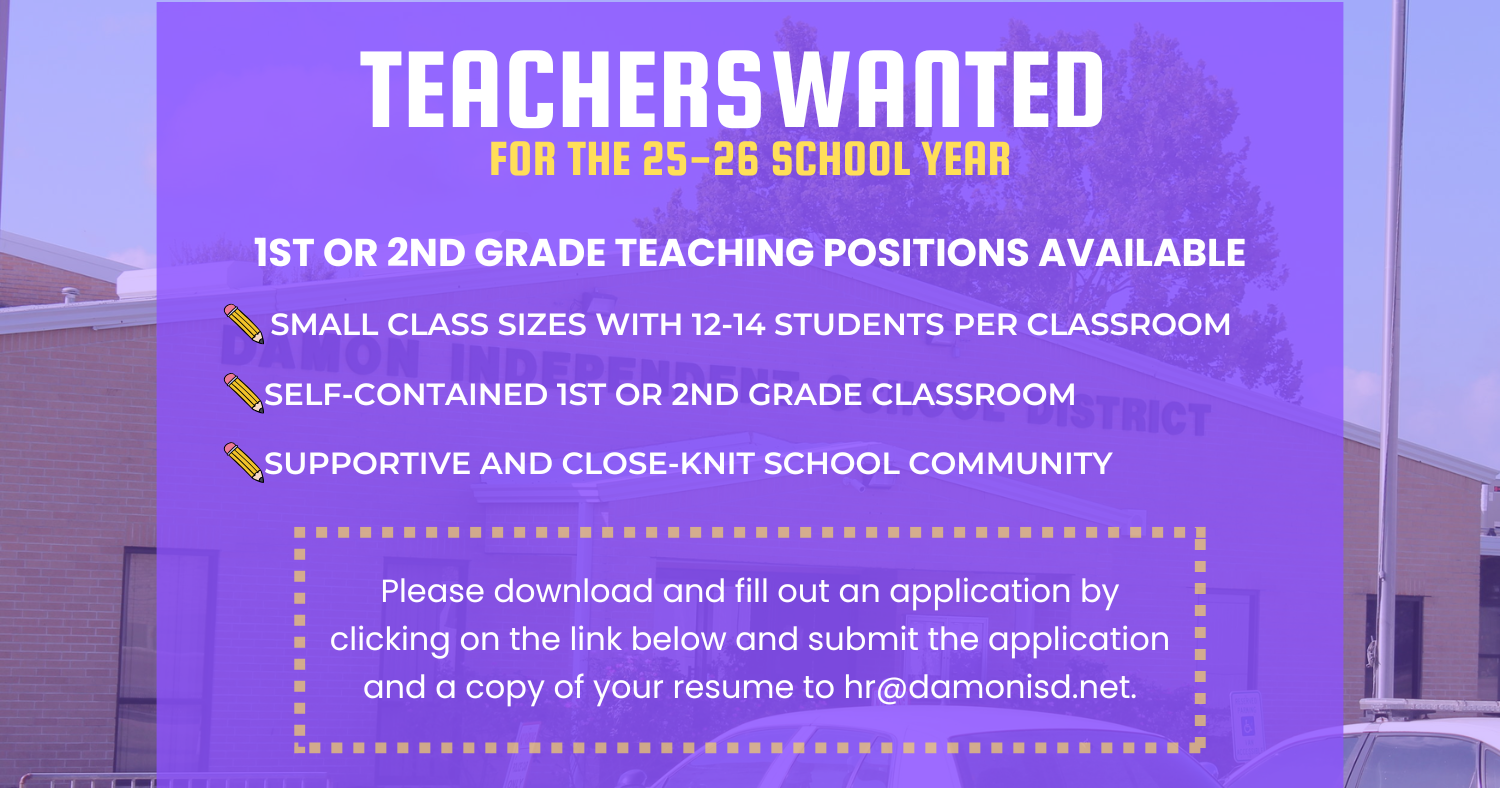 25-26 Teachers Wanted